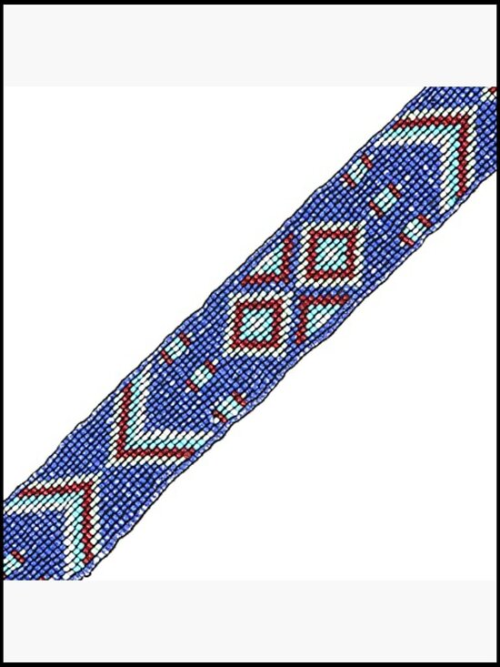 Handcrafted Southwestern Seed Beaded Stretch Belt with Wooden Buckle